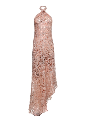 Francesca Miranda Rose Chain Embroidered Silk Blend Dress - Moda Operandi