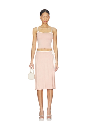 Free People Opal Skirt Set in Peach. Size L. Also in M, S, XL, XS.