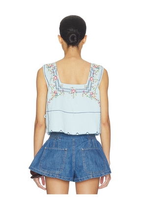 Free People Garden Wall Top in Baby Blue. Size L. Also in S, XL.