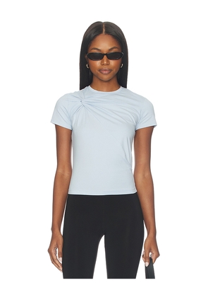 Good American Super Stretch Twist Tee Shirt in Baby Blue. Size L. Also in M, S, XL/1X, XS.