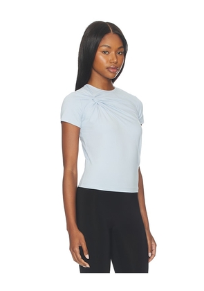 Good American Super Stretch Twist Tee Shirt in Baby Blue. Size L. Also in XS, S, M, XL/1X.