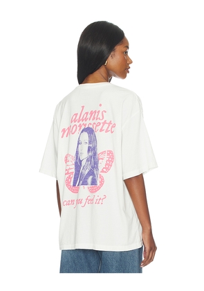 Junk Food Can You Feel It The V-neck Hockey Tee in White. Size L/XL. Also in S/M.