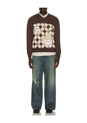 House of Sunny Daily Grind Knit Sweater in Brown. Size L. Also in S, M, XL/1X.