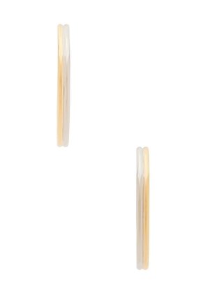 Jennifer Fisher Baby Hoop Earrings in Metallic Gold.