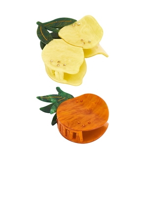 Frasier Sterling Lemon Clip Set in Yellow,Orange.