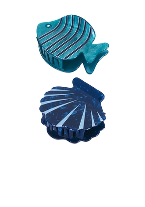 Frasier Sterling Amalfi Claw Clip Set in Blue.