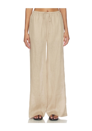 FRAME The Linen Lounge Pant in Beige. Size L. Also in XS, S, M.