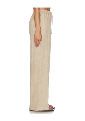 FRAME The Linen Lounge Pant in Beige. Size L. Also in S, M.