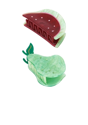 Frasier Sterling Cabo Claw Clip Set in Burgundy,Green.