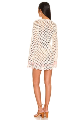 LPA Lanita Crochet Mini Dress in Ivory. Size M. Also in XS, S, L.