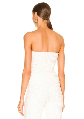 NBD Tara Boucle Knit Bustier Tube Top in White. Size M. Also in L.