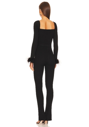 Lovers and Friends Evana Feather Jumpsuit in Black. Size XL. Also in M.