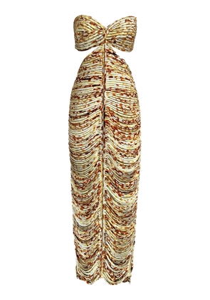 Francesca Miranda Ola Solar Cutout Silk Handmade Dress - Moda Operandi