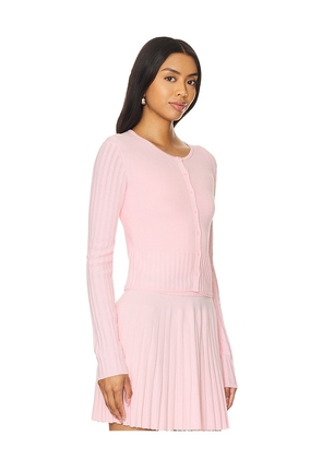 MAJORELLE Lenda Cardigan in Pink. Size L. Also in XS, XXS, S, M, XL.