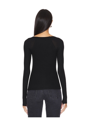 Michael Lauren Kaleb Long Sleeve W/ Square Neckline Double Layered Top in Black. Size S. Also in XS, M, L.