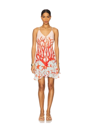 Muma World Lyra Mini Dress in Coral. Size L. Also in M.