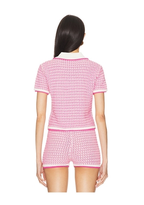 Lovers and Friends Lena Polo Top in Pink. Size L. Also in XS, S, M, XL.