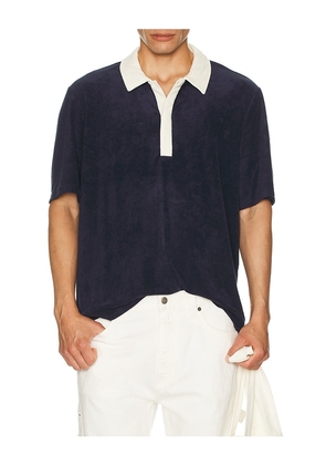 onia Oversized Towel Terry Polo in Navy. Size M. Also in S.