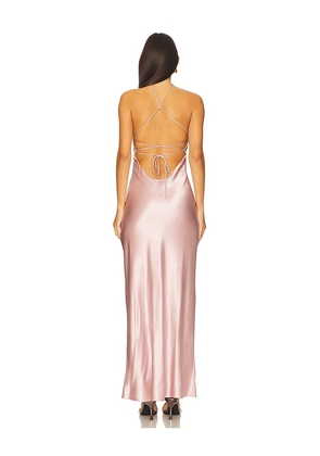 Line & Dot Alisa Satin Maxi Dress in Pink. Size M. Also in L.
