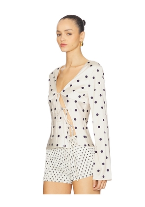LIONESS Mariah Long Sleeve Top in Cream. Size S. Also in XS.