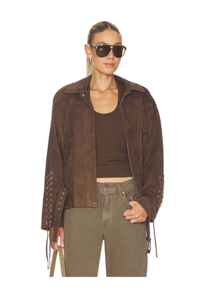 LAMARQUE Kyel Suede Jacket in Brown. Size L. Also in M, S, XL, XS.