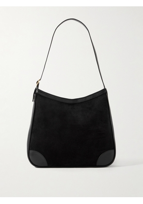 Nili Lotan - Abbey Leather-trimmed Suede Shoulder Bag - Black - One size