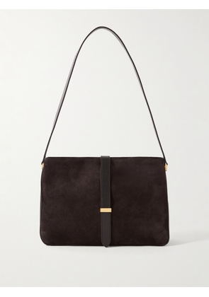 Nili Lotan - Jane Leather-trimmed Suede Shoulder Bag - Brown - One size