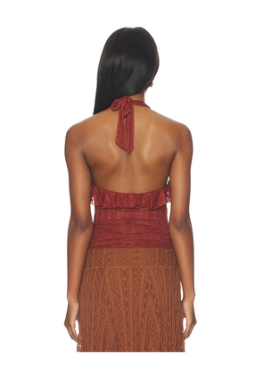 MORE TO COME Marilou Halter Top in Brown. Size L. Also in S, M.