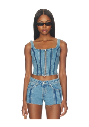 LEVI'S Seamed Zip Bustier in Blue. Size L. Also in M, S, XL, XS.