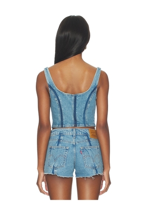 LEVI'S Seamed Zip Bustier in Blue. Size L. Also in XS, S, M, XL.