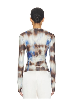 MADISON THE LABEL x REVOLVE Laury Mesh Top in Neutral,Blue. Size L. Also in XS, S, M, XL.
