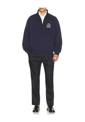 Khalhon Urban Club Half Zip Sweater in Blue. Size L. Also in M, XL/1X, XXL/2X.