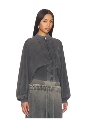KNWLS Haze Zip-Up in Charcoal. Size L. Also in XS, S, M.
