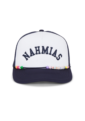 Nahmias Friendship Trucker Hat in Navy,White.