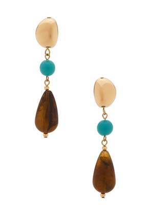 Lovers and Friends Alessia Earrings in Teal,Brown.