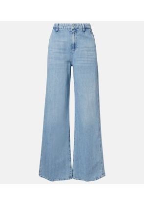 7 For All Mankind Cotton and linen wide-leg jeans