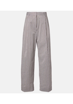 Dries Van Noten Striped cotton and silk pants