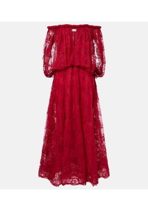 Zimmermann Luna off-shoulder floral lace gown