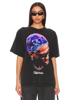 Stadium LA Rodman Purple Stars Tee in Black. Size S. Also in L, M, XL/1X.