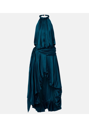 Zimmermann Alchemy gathered silk satin maxi dress