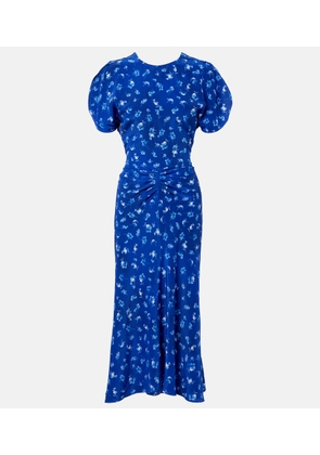 Victoria Beckham Bela floral gathered silk midi dress
