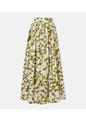 Adriana Degreas Printed cotton-blend maxi skirt