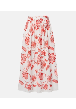 Eres Calie embroidered cotton-blend midi skirt