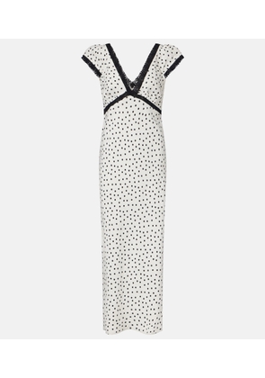 Rixo Iggy polka-dot linen-blend maxi dress