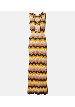 Bananhot Charli chevron crochet cotton-blend maxi dress