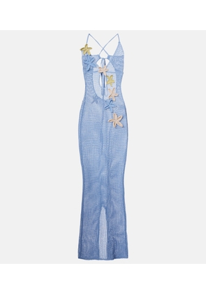 Bananhot Hilsa open-knit lame maxi dress