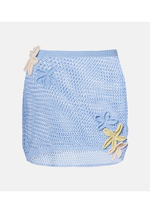 Bananhot Cori open-knit lame miniskirt