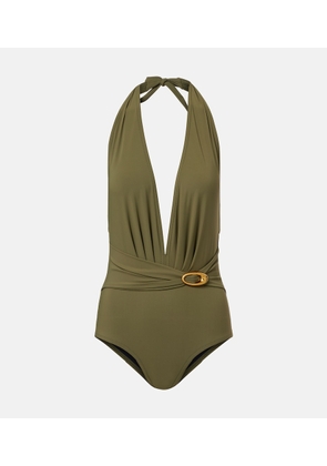 Karla Colletto Solid embellished swimsuit