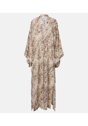 The Attico Leopard-print cotton beach cover-up
