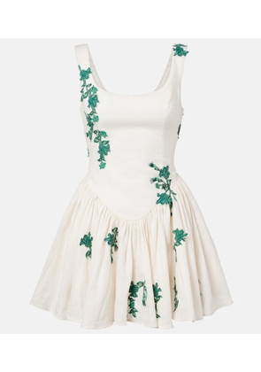 Agua by Agua Bendita Pluma embroidered cotton minidress